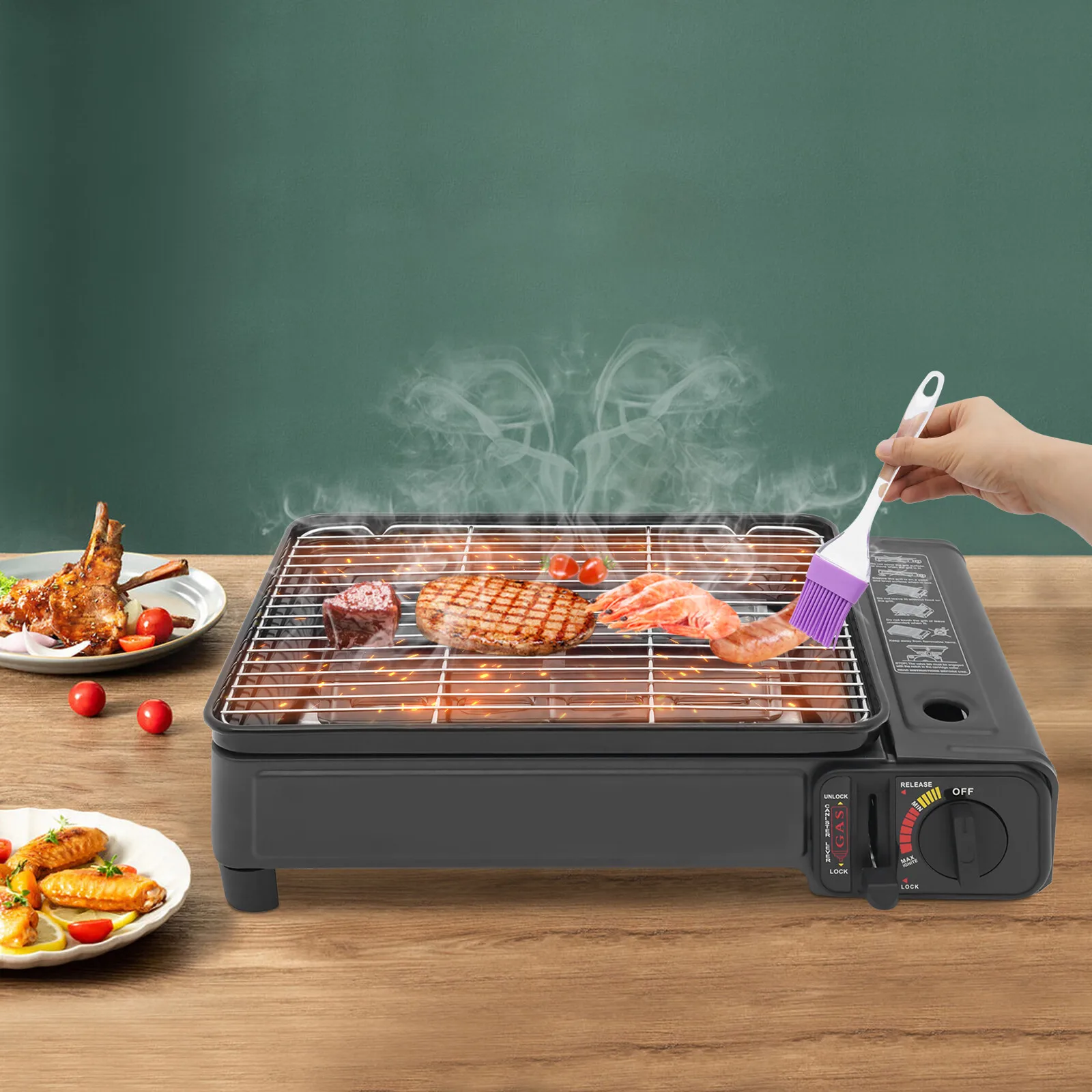 

Portable Gas Barbecue Stove, Camping Gas Stove, Gas Stove with Carrying Case