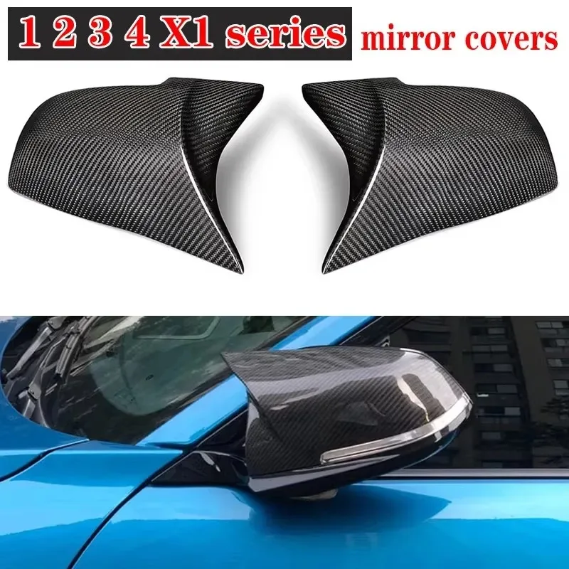

For BMW 1 2 3 4 serie X1 M2 F20 F22 F30 F35 F32 F87 F33 Upgrade Shells Rearview Cap Dry Carbon fiber rear view mirror case cover