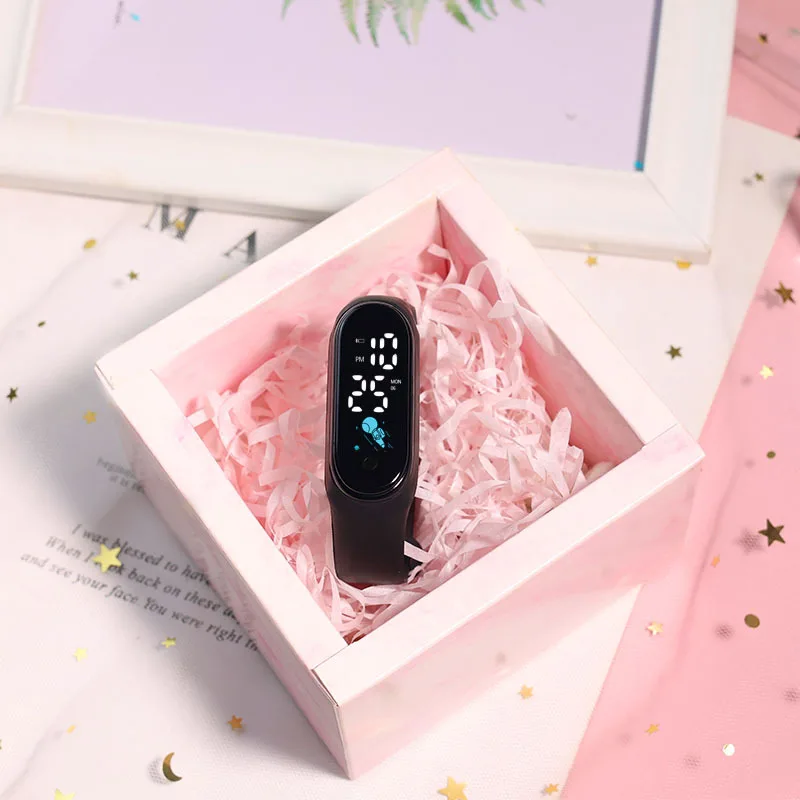 เด็กกันน้ํากีฬานาฬิกาสมาร์ทสร้อยข้อมือซิลิโคนกลางแจ้งนาฬิกาอิเล็กทรอนิกส์สร้อยข้อมือเด็กนาฬิกาดิจิตอล Reloj Montre