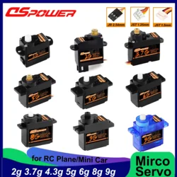 DSPOpacks-Micro Servomoteur Numérique JR/JST, Engrenage Plastique/Métal, 2g, 3.7g, 4.3g, 5g, 6g, 8g, 9g, pour Mini Voiture RC, Avion, Robot à Ailes