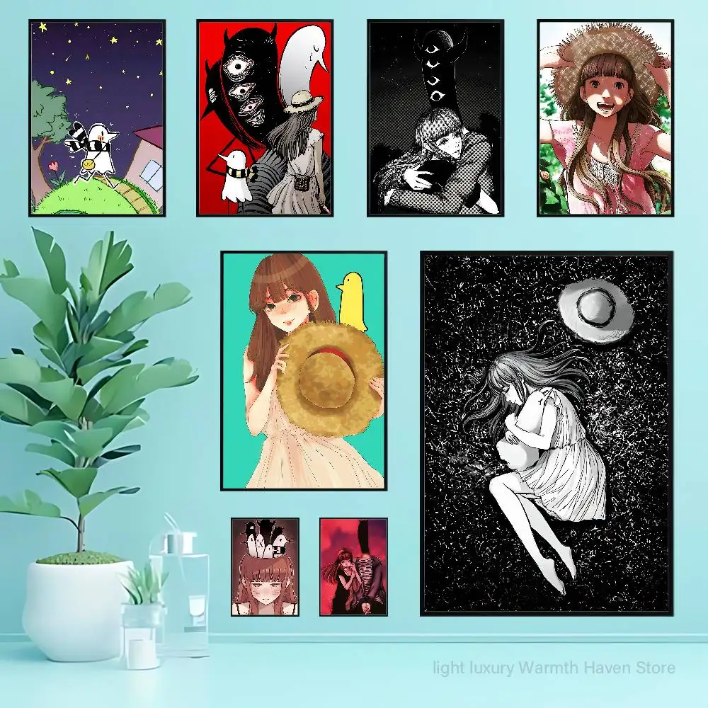 

O-Oyasumi Goodnight P-Punpun Poster HD Art Sticky Wall Waterproof Home Living Room Bedroom Bar Aesthetic Decoration