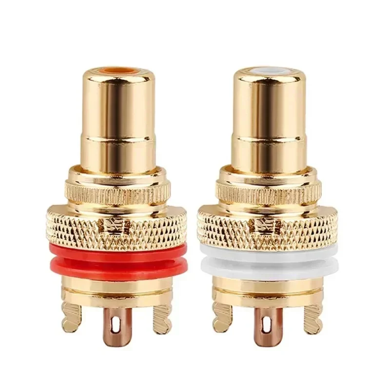 RCA Connector Audiophile RCA Female Jack Plug Copper Rhodium/Gold Plated CMC RCA Socket For Speaker Terminal Audio Panel Adapter