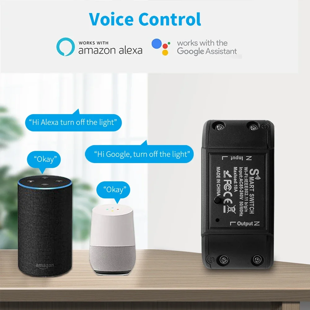 GERMA-Interruptor de sincronización con WIFI para el hogar, módulo de relé de voz con control remoto inalámbrico, 220V, compatible con aplicación Smart life, Tuya y Alexa