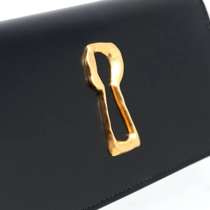 Luxury Keyhole Clutch Women 2026 Trend Fashion Elegant Party Wedding Bridal Purse New Black Faux Leather Gold Chain Shoulder Bag view 6