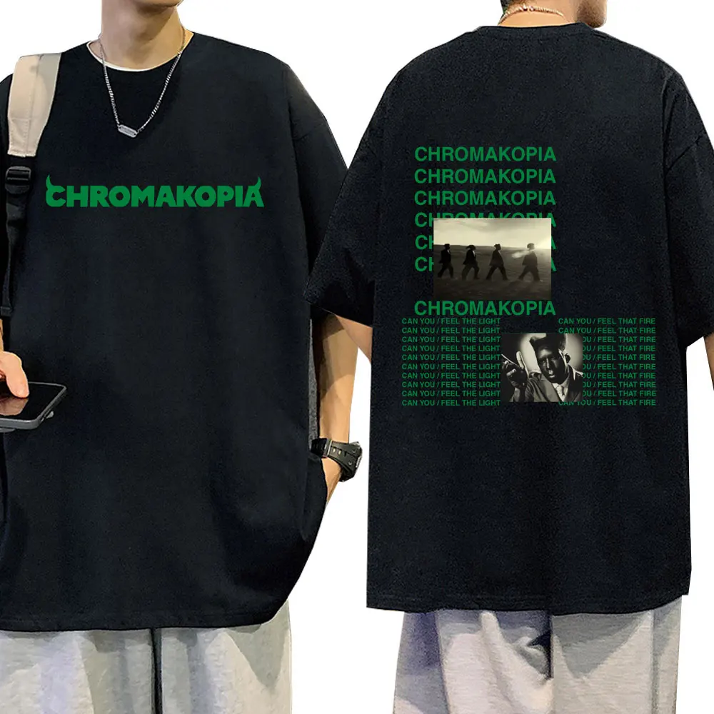 Chromakopia World Tour Album T Shirt Mens Women Casual Cotton Short Sleeves Oversized T-shirt Hip Hop Street T-shirts Fans Gift