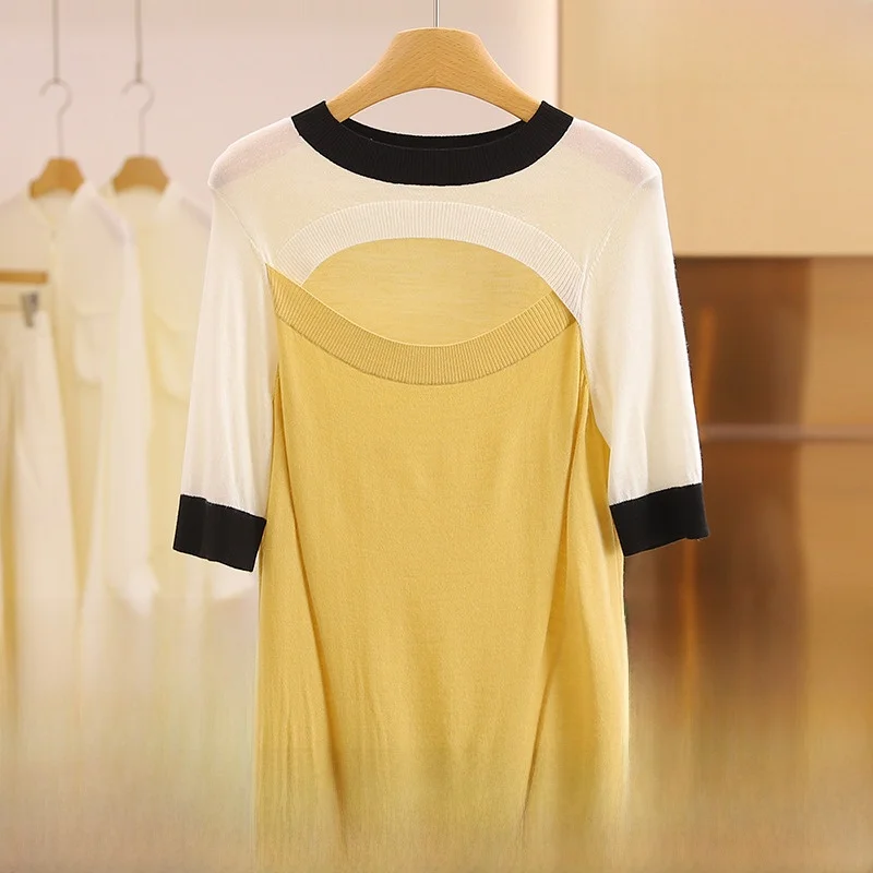 

Faionable Color Blo Выдалбливают круглый трикотаж Ne Five Sve Брендовые женские осенние новинки Sle Personali ort Sve Sw...