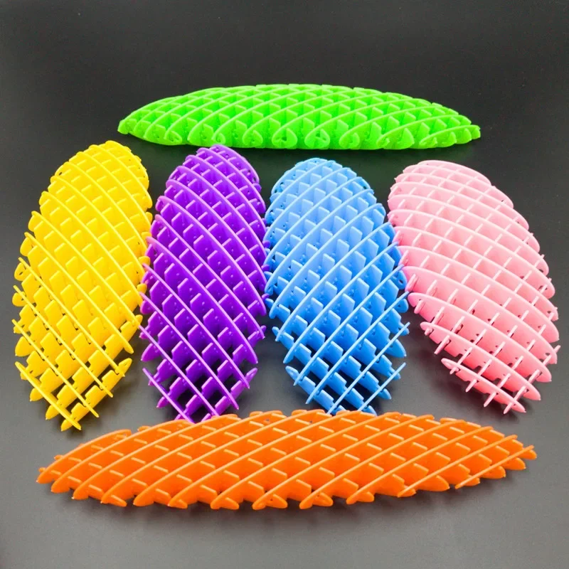 Fidget Toy Big Green Worm Shaped Fidget Unpacking Morphing Worm Six Sided Pressing Stress Relief Squishy Worms Stress Relief Toy