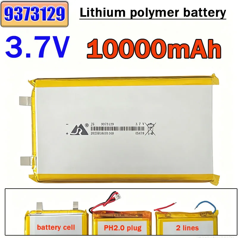 

9373129 Lithium Polymer Battery 3.7V 10000mAh Lipo Li-Po Suitable for Toys Power Bank GPS Laptop Camping Light Diy