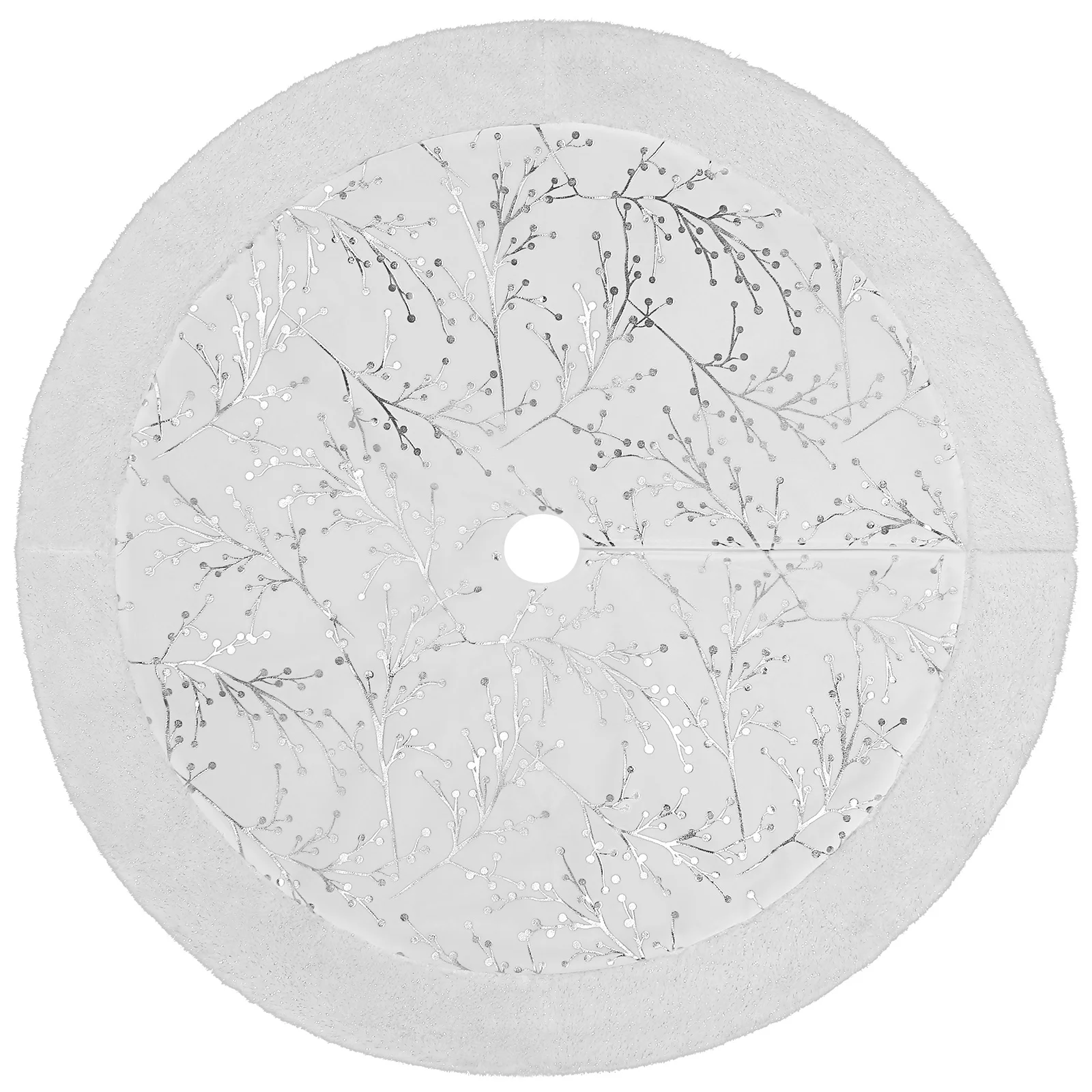 

Christmas Skirt White Soft Warm Holiday Decor Double Layer Fabric Premium Stitching Foldable Easy Clean For Xmas Party