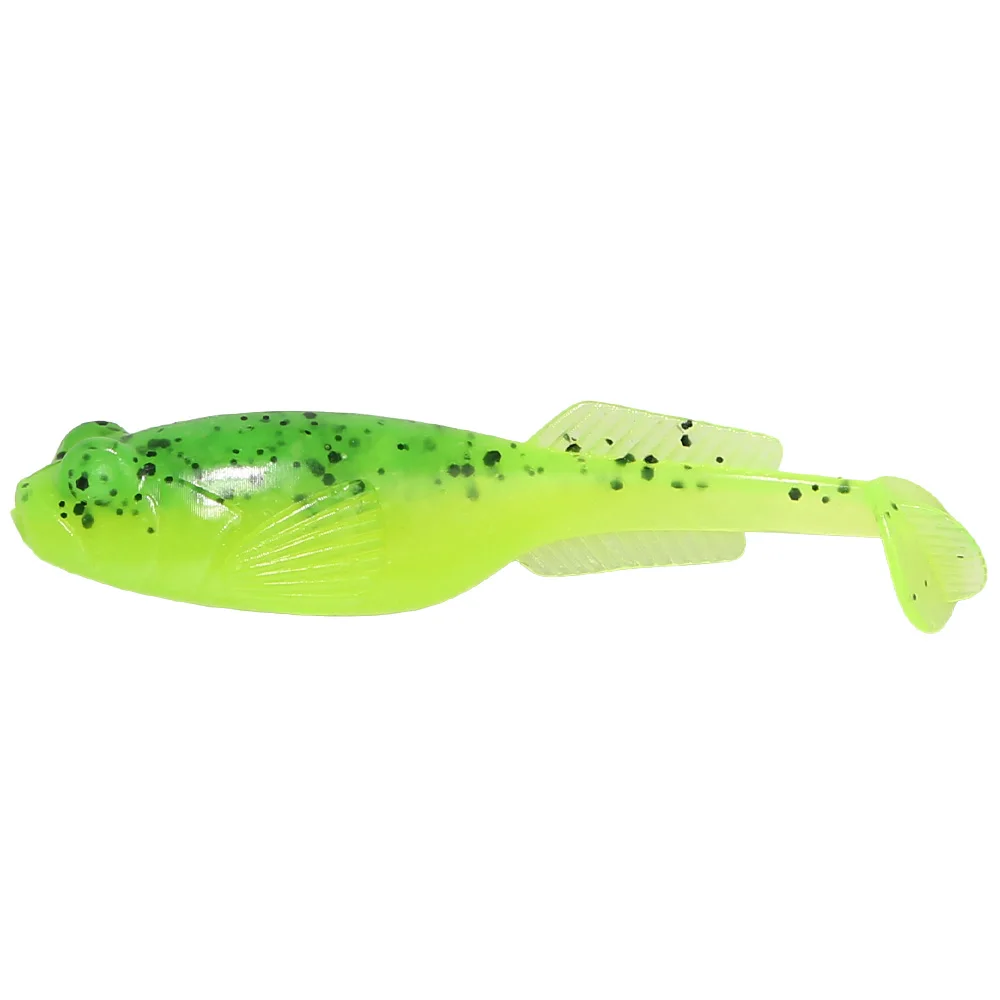 B&U Lebensechte Goby-Weichköder, Paddle-Tail-Weichplastikköder, Angelköder für Süßwasserbarsch und Flussbarsch, Küstenfischerei