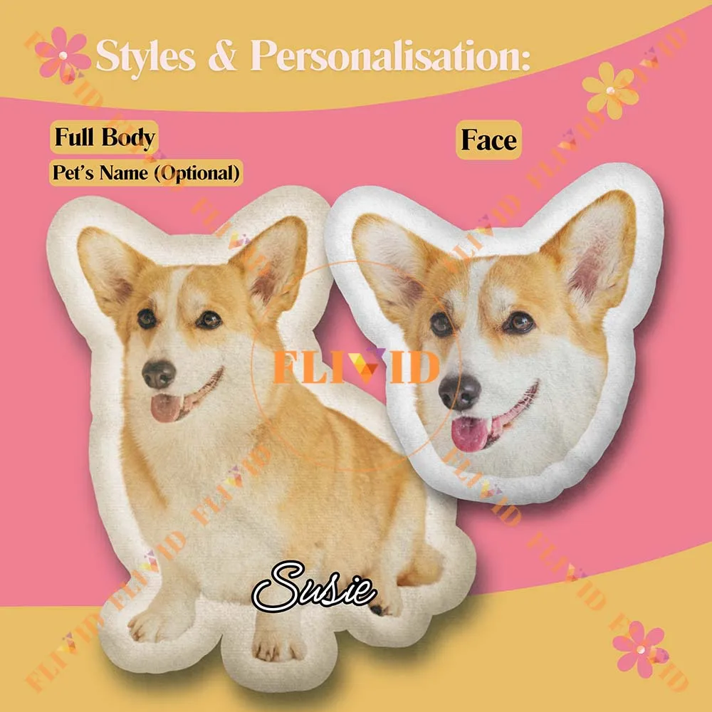 Custom 3D Pet Dog/Cat Pillow Creative Birthday Gift Personalized Animals Pillows Memorial Photo Cushion Sofa Throw Pillow