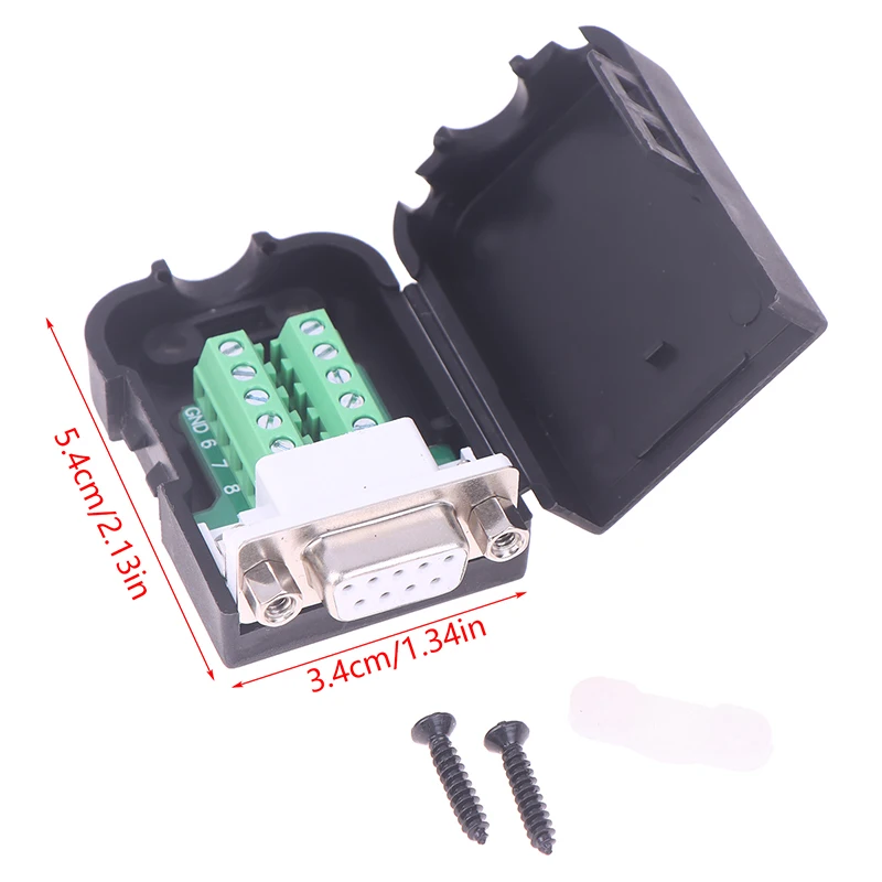 Adapter DB9 Serial RS232/485/422, bezlutowe złącze COM męskie żeńskie, 9-pinowe złącze breakout, przewód 21-24 AWG