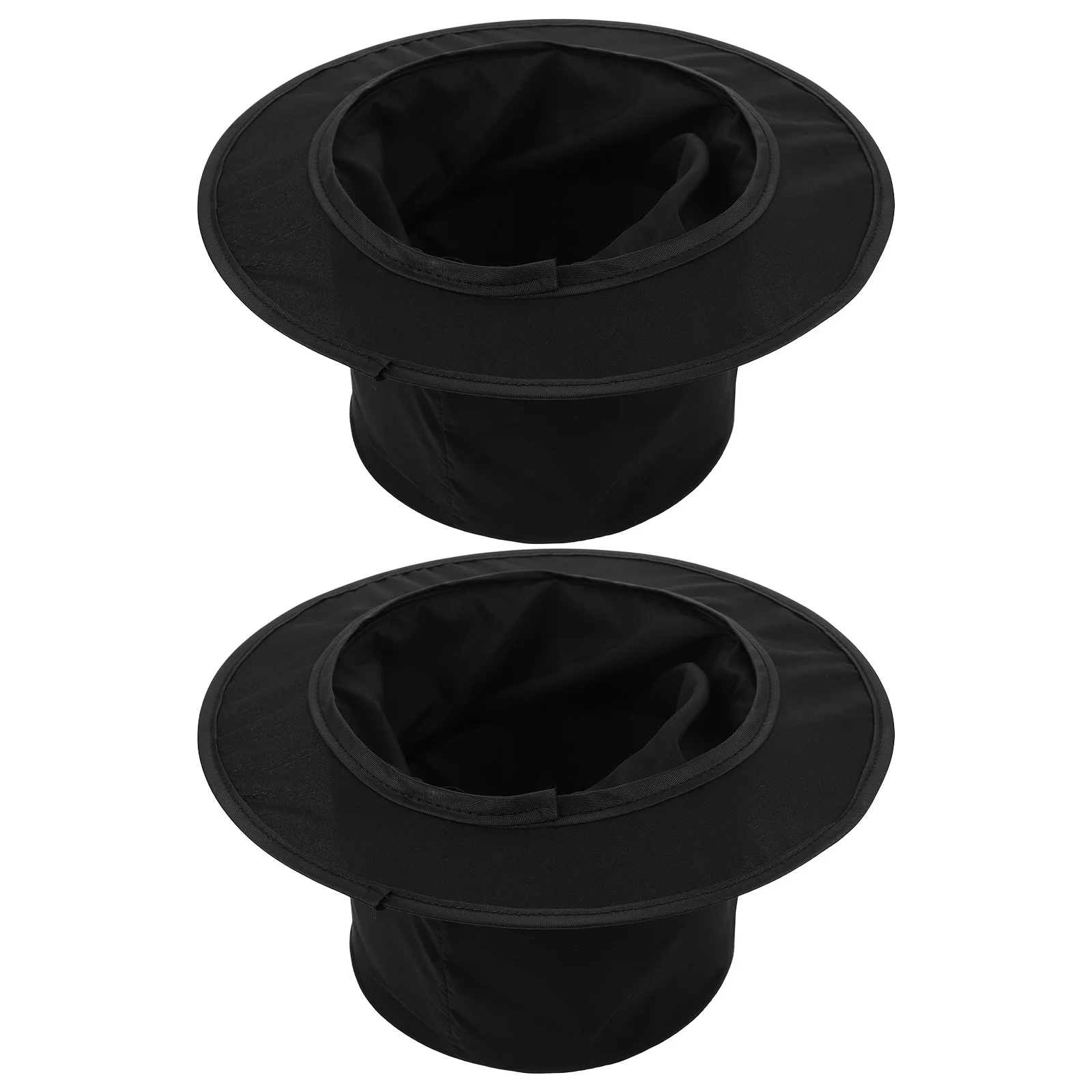 

2Pcs Collapsible Magician Hats Black Top Hats for Stage Tricks Masquerade Costume Parties Carnival Christmas Accessories