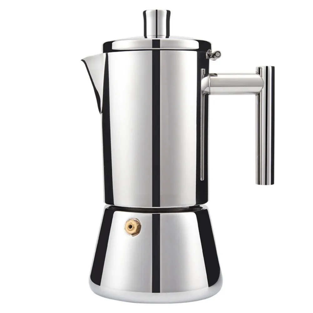 

Stainless Steel Italian Coffee Pot 200/300/600 ML Fast Heat-conductive Mocha Pot Leak-proof Reinforced Espresso Percolator