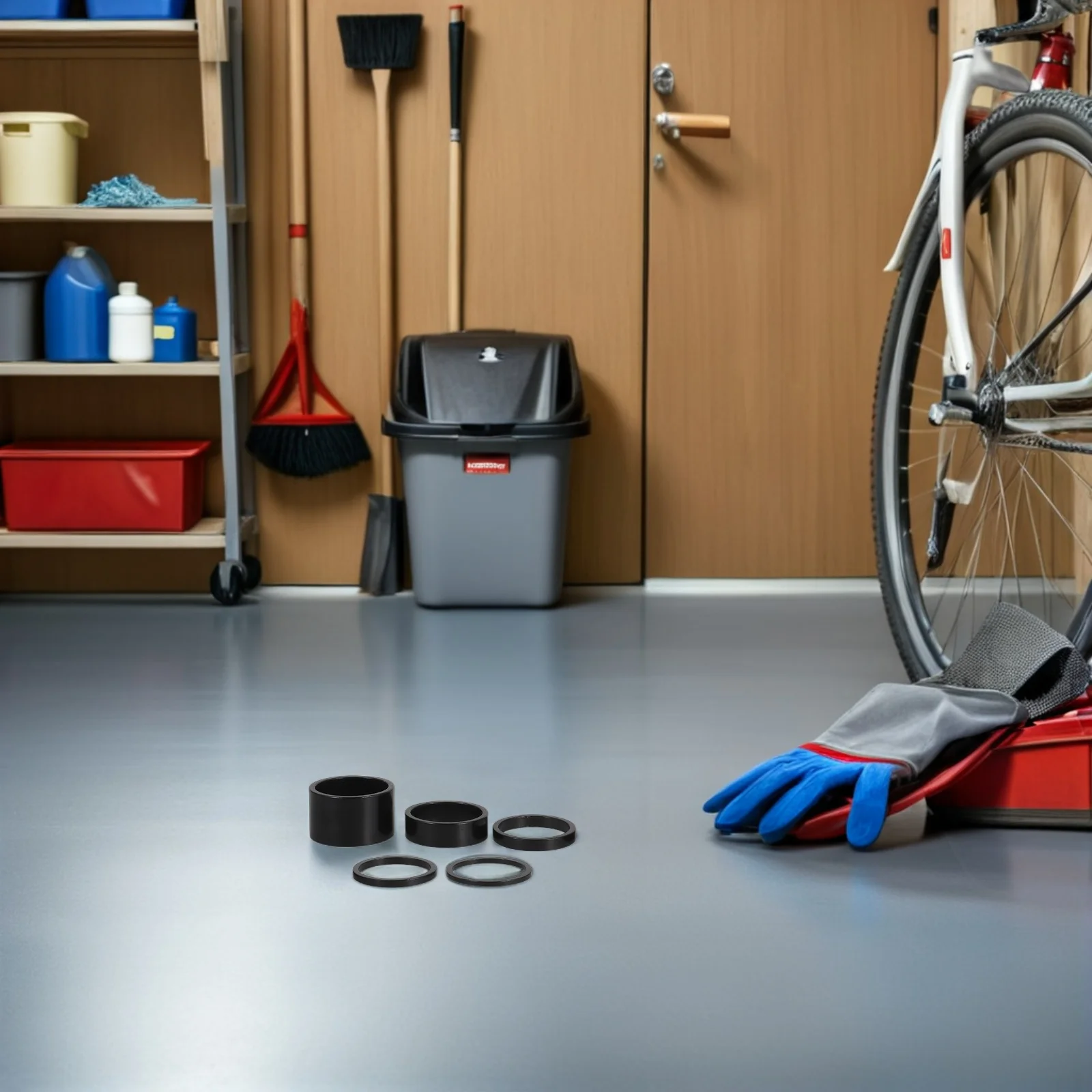 

25pcs Mountain Bike Headset Spacers Aluminum Alloy Lightweight Durable Enhanced Stability Front Fork Steering Precision Fit Bike