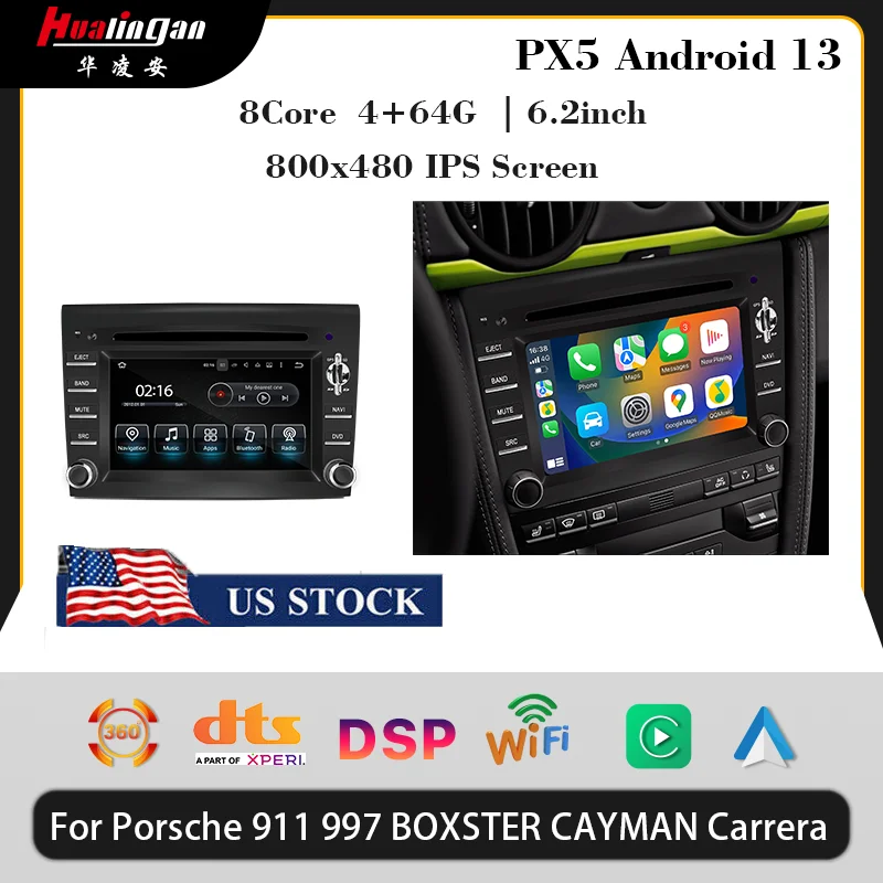 

Android screen upgrade for Porsche Cayman Boxter 997 911 987 car radio stereo player built-in CarPlay Android Auto multimeida