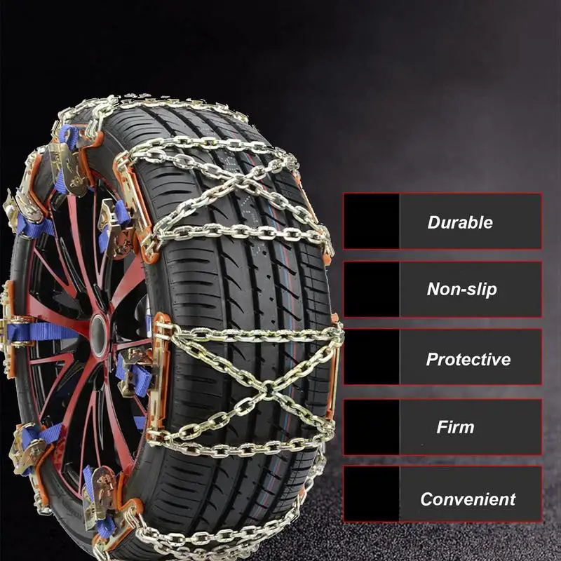 

Car Tire Snow Chains Auto Tire Anti-skid Chain Snow Mud Sand Metal Anti-skid Chain 165-285mmm For Car SUV Anti-skid Tires Chains