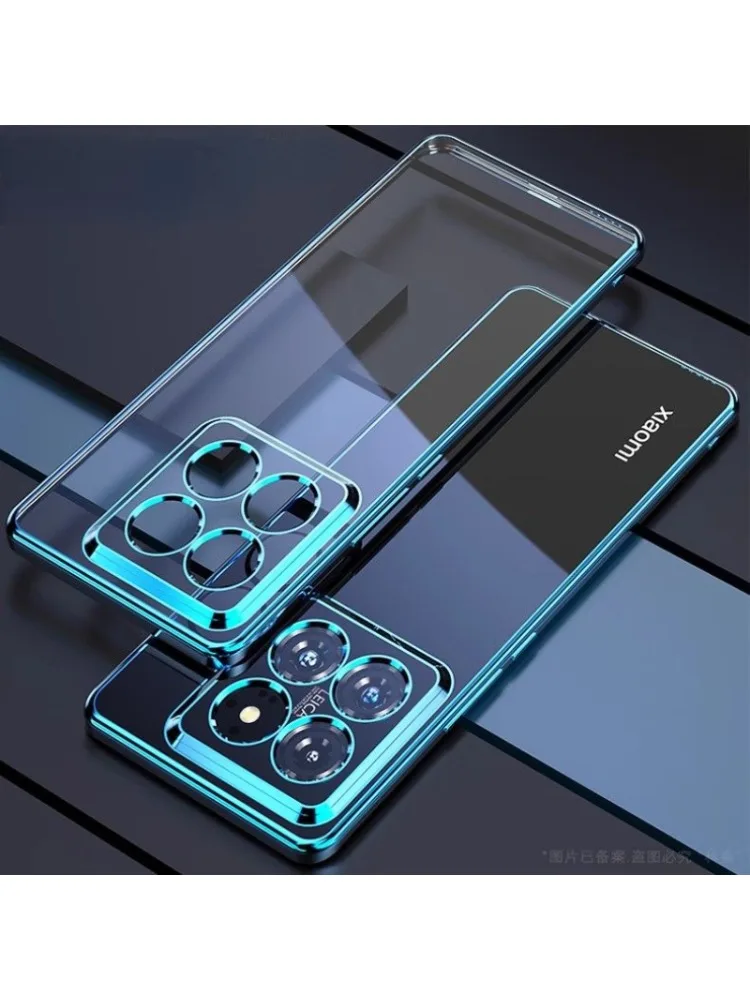 Capa para xiaomi 14t 14 t pro 14 ultra luxo galvanoplastia transparente capa de silicone macio para