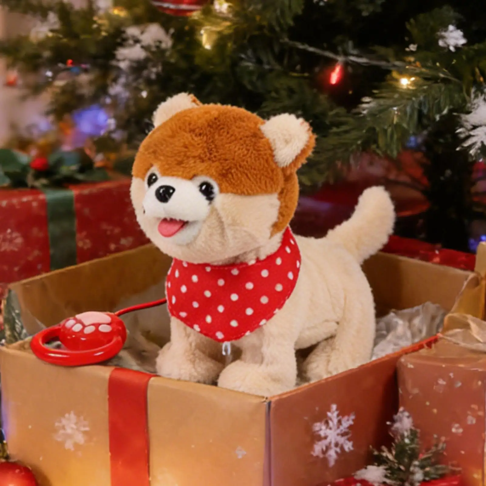 Interaktywna elektroniczna pluszowa zabawka - elektryczny pluszowy pies, kiwający się ogonem, śpiewający, zwierzę towarzyszące dla dzieci, chłopców i dziewcząt.