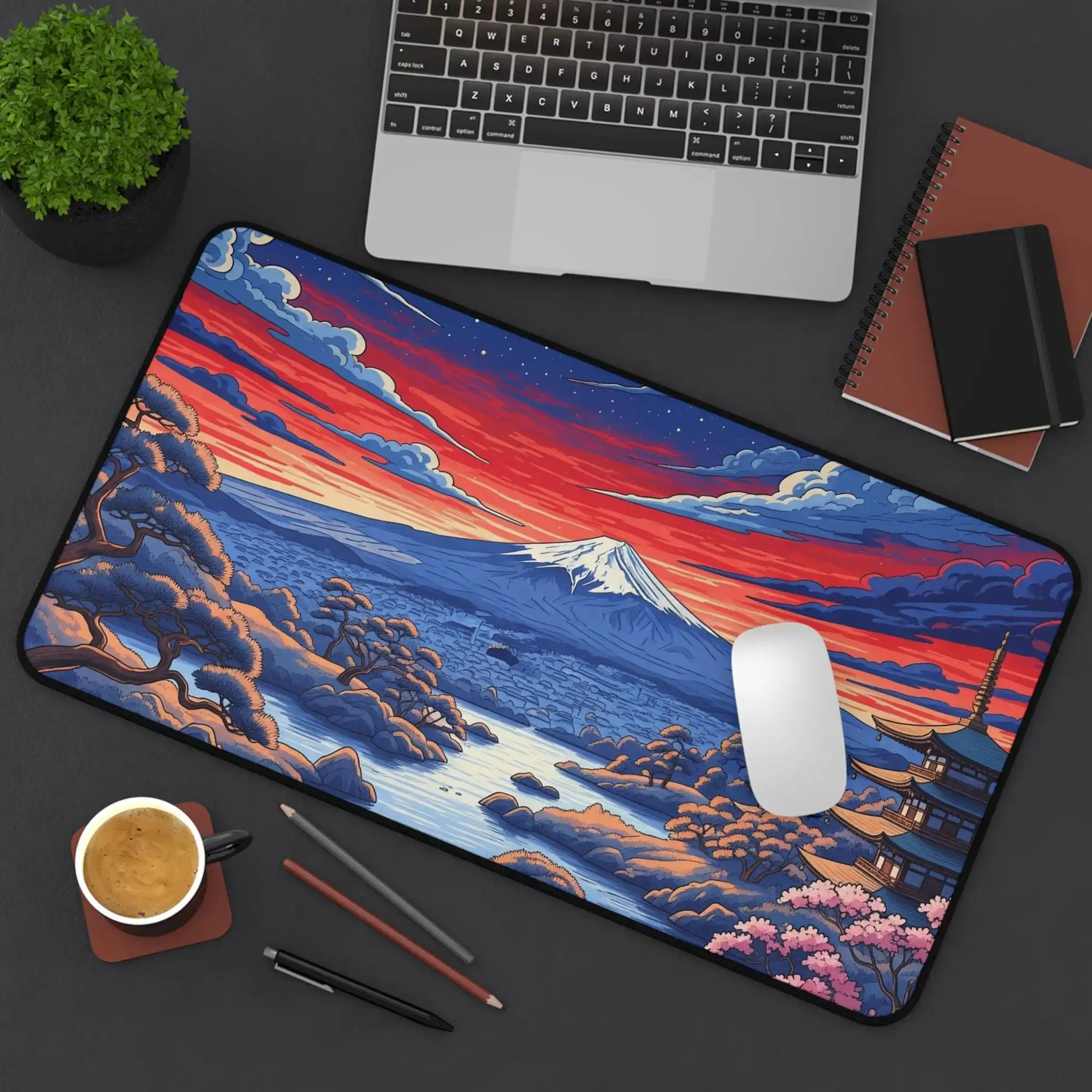 

Japanese Sunset Desk Mat, Non-slip and Waterproof Gaming Mouse Pad, Minimalist Office Decor Mat, The Perfect Gift for Friends.
