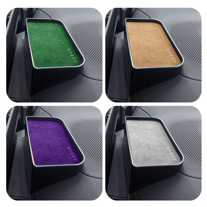 For Zeekr 001 2024 Storage Box Behind The Central Control Screen Navigation Screen Storage Alcantara suede Car Accessories
