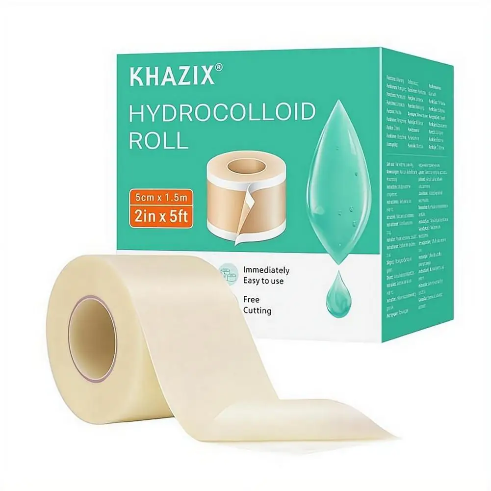 Hydrocolloid Roll 2in x 5ft, Hydrocolloid Bandages for Acne Pimple, Burns, Minor Cuts, Wound Care Self Adhesive Waterproof Patch