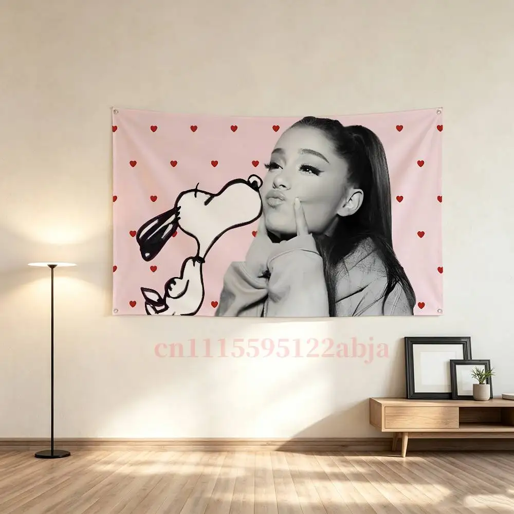 A-Ariana Grande Flag Tapestry Poster Banner For Bar Beer House College Dorm Room Art Music Tapestry Banner Gift