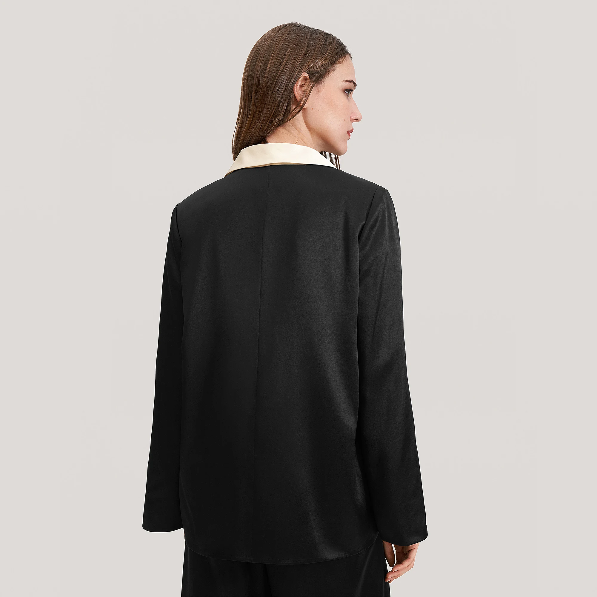 Blazer in seta LILYSILK per donna 22 momme New Femme cappotto con lacci a maniche svasate con spalline elementi essenziali per ufficio spedizione gratuita