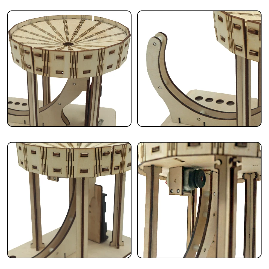 نموذج خشبي لتشغيل الرخام الميكانيكي من OUZEY، مجموعة أدوات السفينة الدوارة لتقوم بها بنفسك، هدية تحدي إبداعية لـ STEM للأطفال