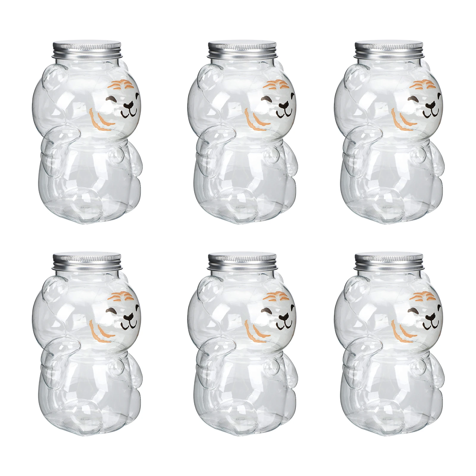 

6 Pcs Drink Bottles Plastic Juice Bottles Clear Plastic Water Container Milk Tea Juice Storage Portable Safe Beverages