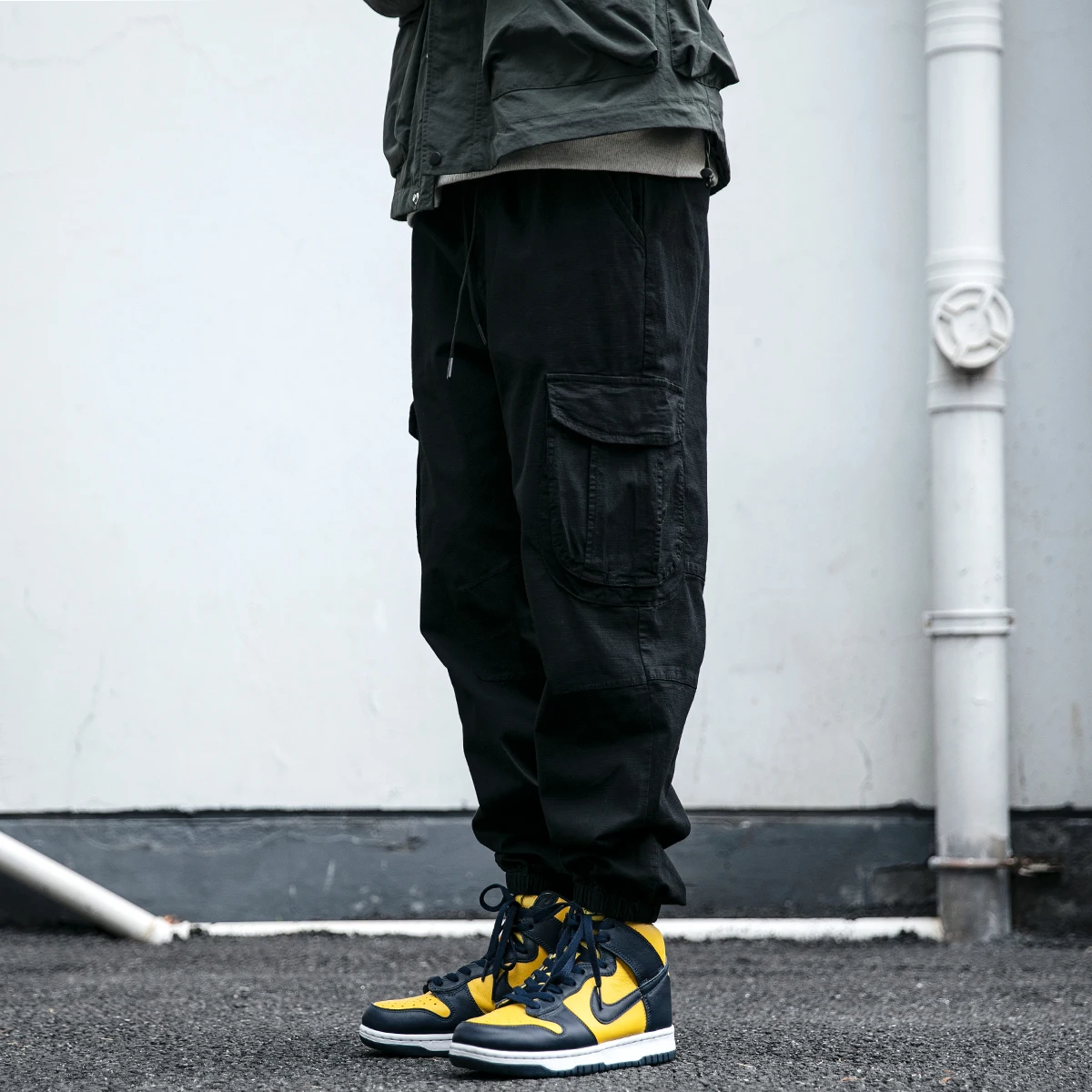 2022 Spring American Casual Cargo Pants Men Japanese Streetwear Loose Fashion Joggers Harajuku Army Green Jogging Trousers