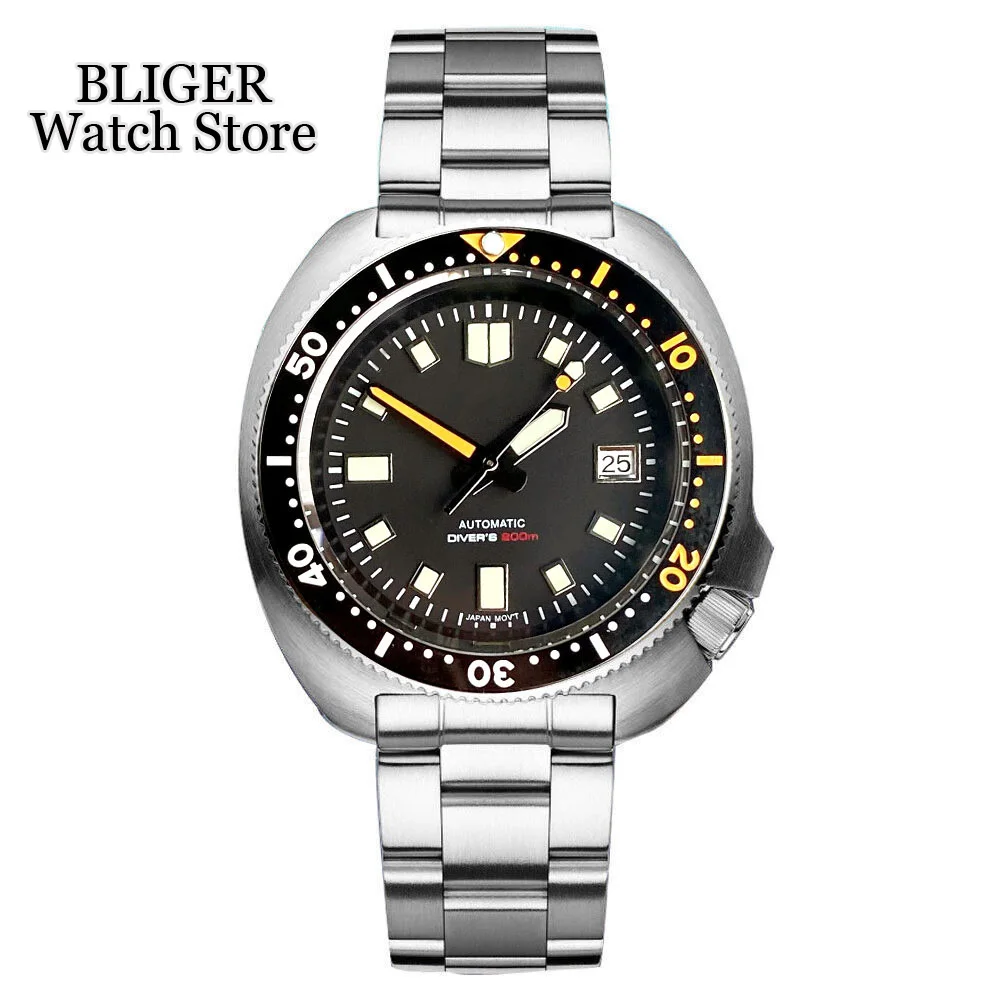 

Tandorio Dive NH35 Super C3 Luminous Hand 44mm Automatic Watch Men 20ATM Waterproof Sapphire Glass Ceramic Insert Steel Bracelet