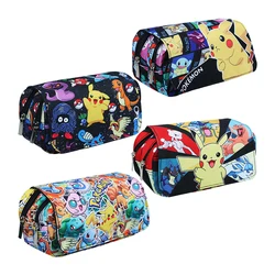 Pokemon Stationery Bags Pocket Monster Learn Pencil Case Student Portable Pen Case Nylon Material Pikachu Kids Gifts Anime Toys