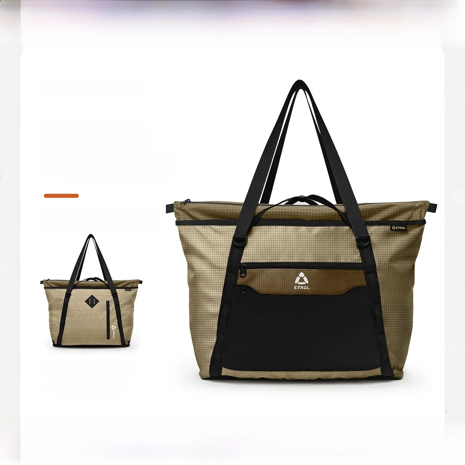 ETROL Large Capacity Tote Bag Travel Commuting Handbag Portable Foldable Shoulder Bag Leisure Nylon Fabric for Youth