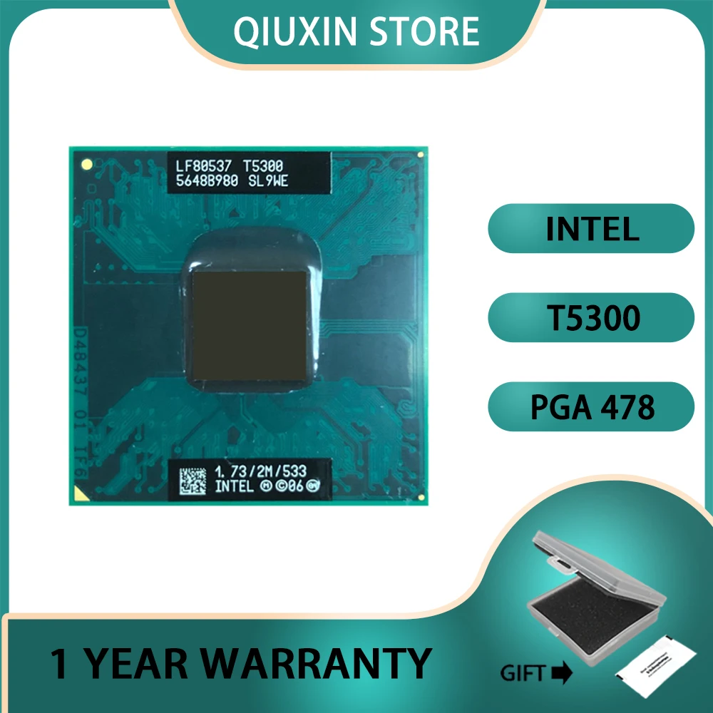 

Intel Core Duo T2700 CPU Processor 2M 31W Socket M / mPGA478MT SL9JP 2.3 GHz Dual-Core Dual-Thread