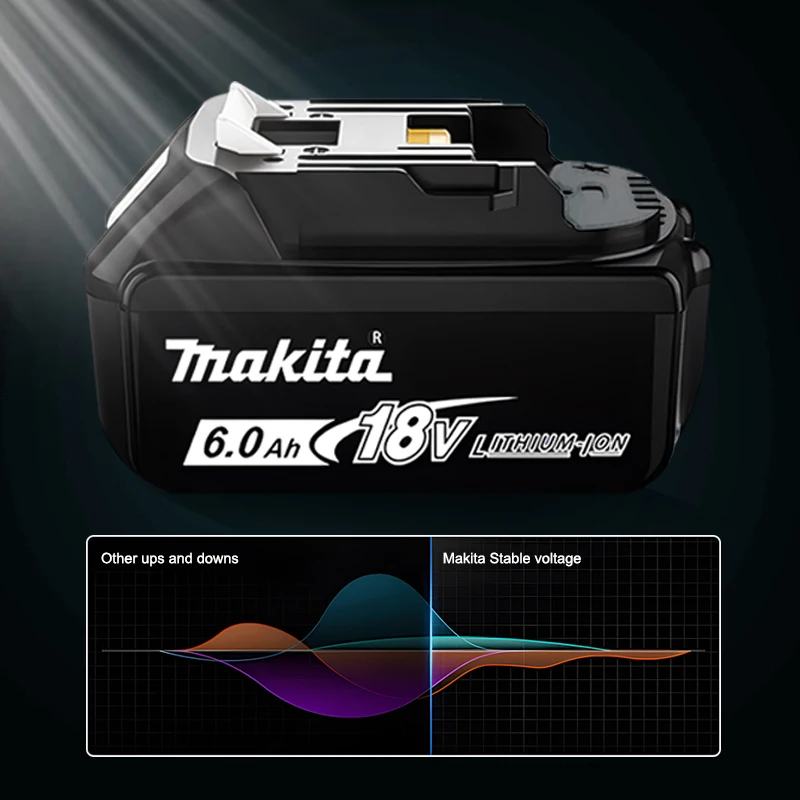 Makita genuine battery, 18V, 6.0 AH, suitable for Makita BL1830, BL1830B, BL1840, BL1850, BL1850B original electric tool