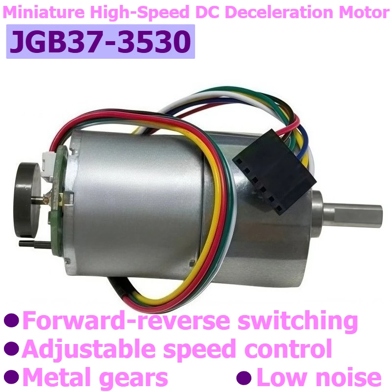 JGB37-3530 Miniature DC Speed Control Motor with Gear Reduction - 12V/24V Metal Gear with High Torque