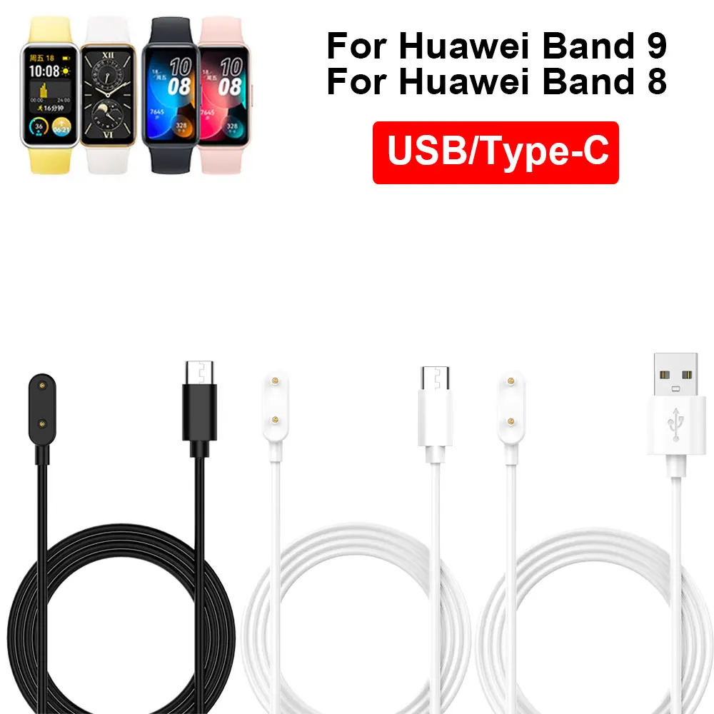 100cm USB Type-C Charging For Huawei Band 9 NFC Dock Charger Adapter Cable Power Charge Huawei Band 8 Band9 Band8 Wire Accessory