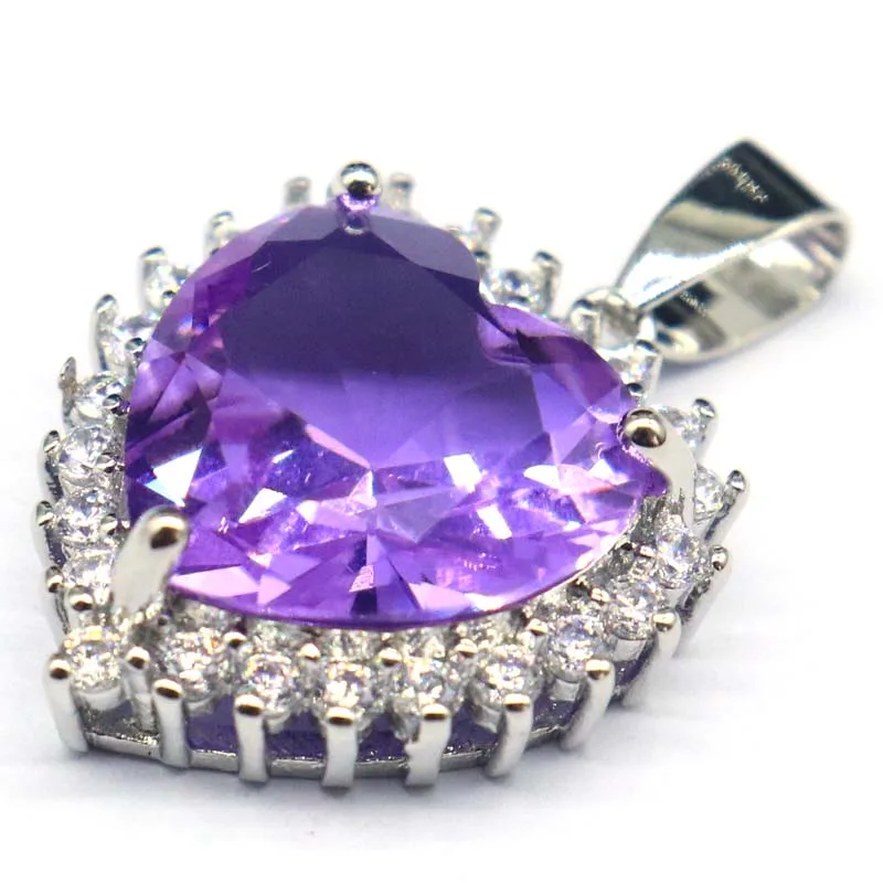 Buy 5 Get 1 Free 28x20mm High Trendy Heart Shape Zultanite Color Changing Alexandrite Topaz Blood Ruby CZ Silver Pendant