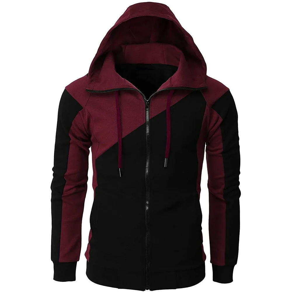 

2025 Jacket Men's Slim Fit Hood ed Men's Sweater Casual Fashion Men's Long Sleeve Sports Jacket