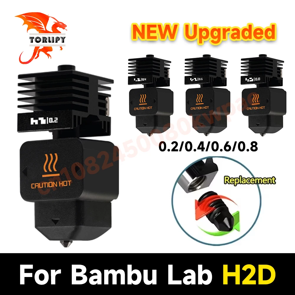 

Для Bambu Lab H2D Hotend Kit 0,2/0,4/0,6/0,8 мм сопло из закаленной стали для Bambu Lab H2D сопла в сборе 3D-принтер Hotend