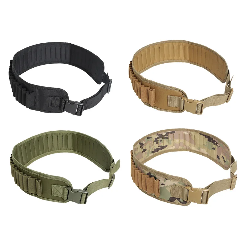 Tactical 28 Rounds 12/20 Gauge Ammo Holder Belt Airsoft Rifle Shotgun Cartridges Pouch Hunting Shotgun Shell Ammo Belt Holster