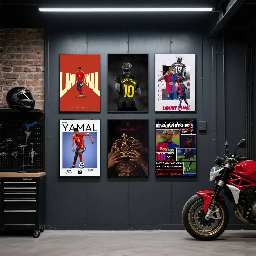 Lamine Football Player Y-Yamals 19 Poster Art Print Anime Style Home Decor Ideal Gift Perfect Room Decor