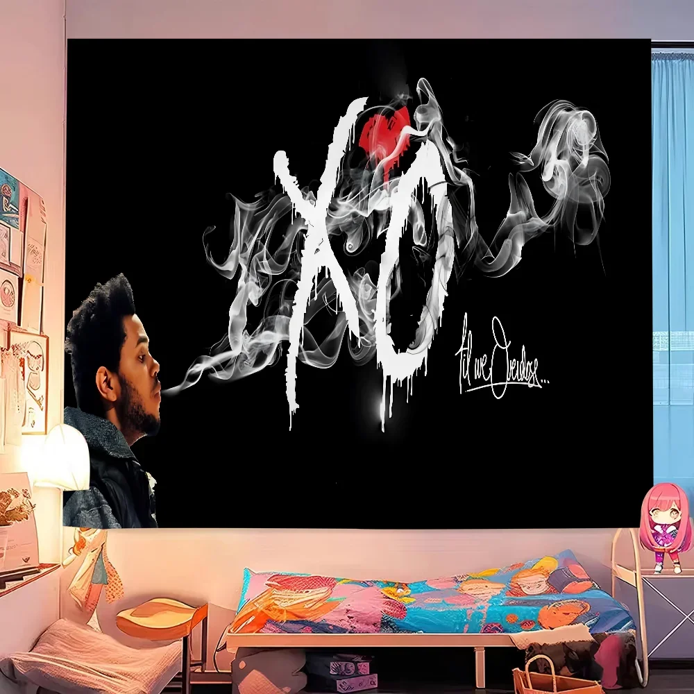 

Rapper The Weeknd XO Hippie Wall Hanging Tapestries Art Science Fiction Room Home Decor Kawaii Room Decor 180X320CM