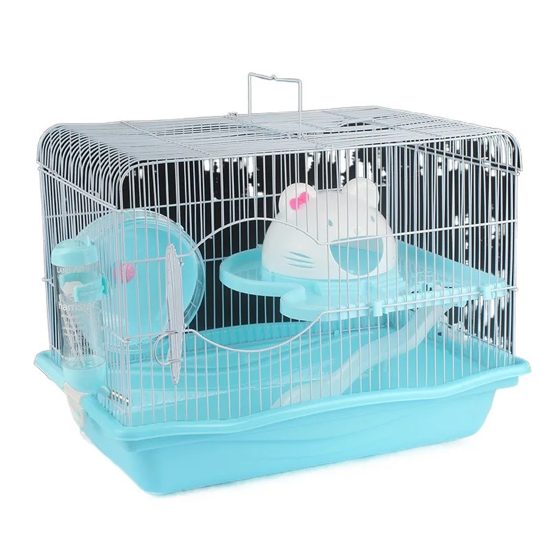 

Pet Hamster Cage Double Deck Villa Castle Large Gold Fiber Basic Cage