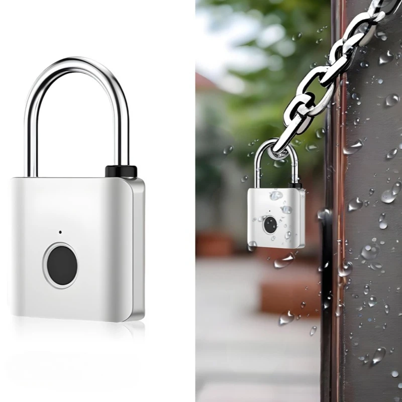 Smart Electronic Padlock Fingerprint Unlock Way Home Security Cabinet Digits Password Door Lock
