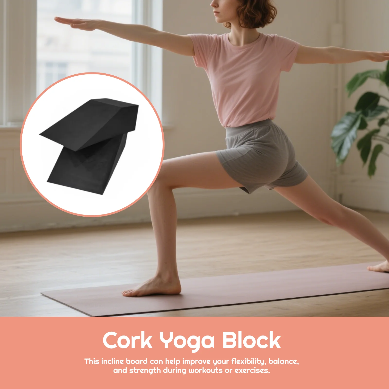 High Density EVA Foam Yoga Wedge Block Non Slip Fitness Brick for Home Exercise Stretching Gym