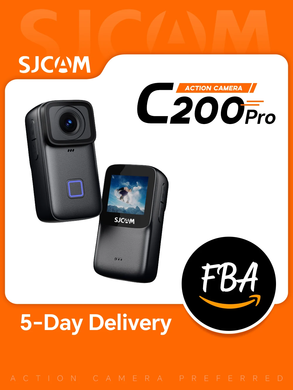 SJCAM C200 Pro 4K Action Camera with Portable Body 5M Waterproof FHD 6-Axis GYRO Video Body 5G WiFi Night Vision Sports DV