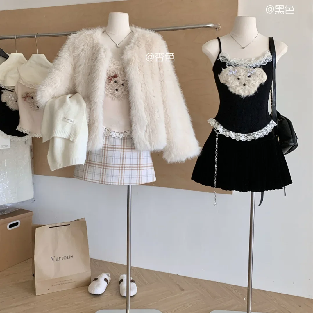 

Lace Splicing Puppy Sling Y2k Clothes Korean Clothing Korean Dongdaemun 2024 2000s Clothes Y2k Vest Women Clothes Free Shipping