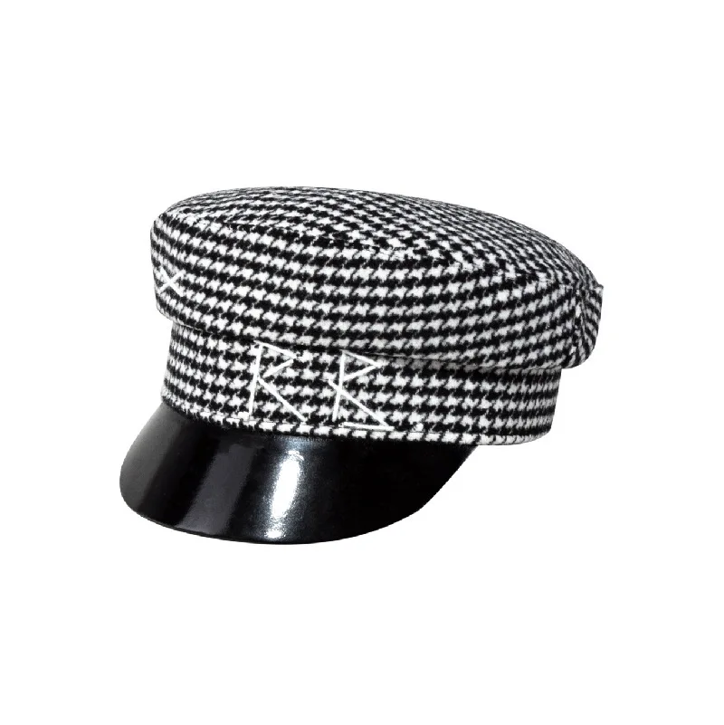 XS Oversize Brand Designer Fashion Autumn Winter Wool Caps Women Newsboy Caps Plaid Patachwork Cap Boinas Para Mujer